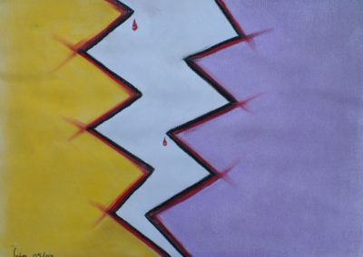 Abstract pastel on paper Scheiding (Separation) by lia van elffenbrinck