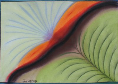 Abstract pastel on paper Vitality by lia van Eelffenbrinck